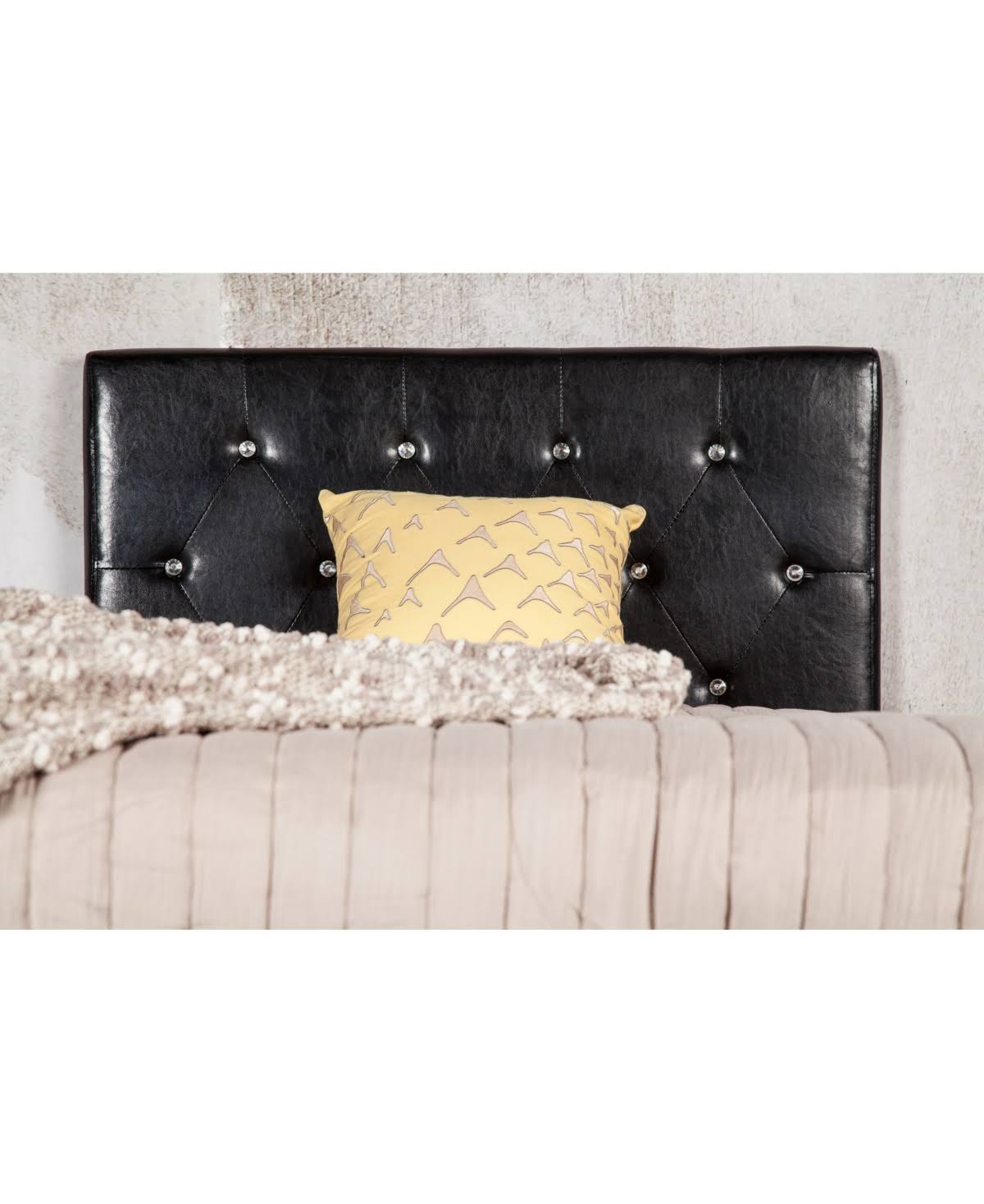 Kylen Twin Tufted Leather Headboard - Black