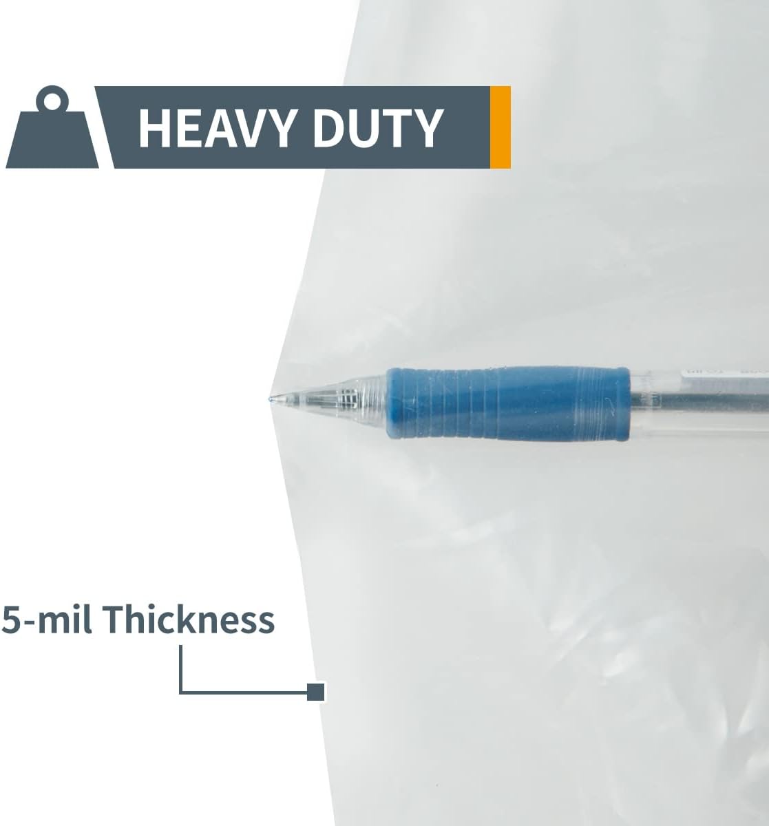 POWERTEC 70002-Case15 Clear Plastic Dust Collection Bags, 20" x 43" | Dust Collector Bags for machine with 20" Filter Drum, Case of 75 Pcs