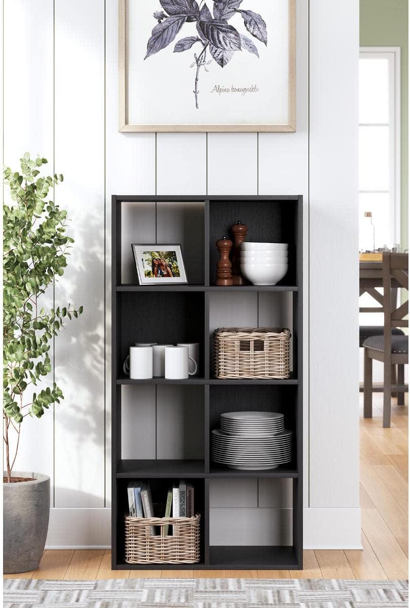 Ashley Furniture Langdrew Eight Cube Organizer, 8, Black