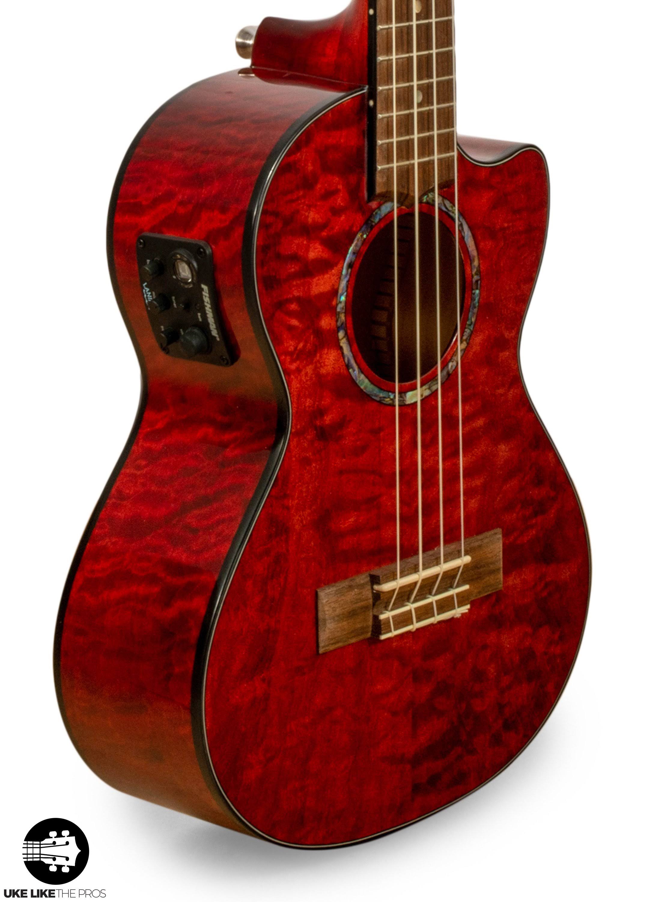 Lanikai Quilted Maple Red Stain Tenor Ukulele, Brown