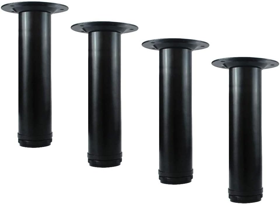 28 Inch Adjustable Table Legs, Black Legs for Desk, Sturdy Pipe Table Legs for Dining Table, Computer Table, ( Set of 4 )