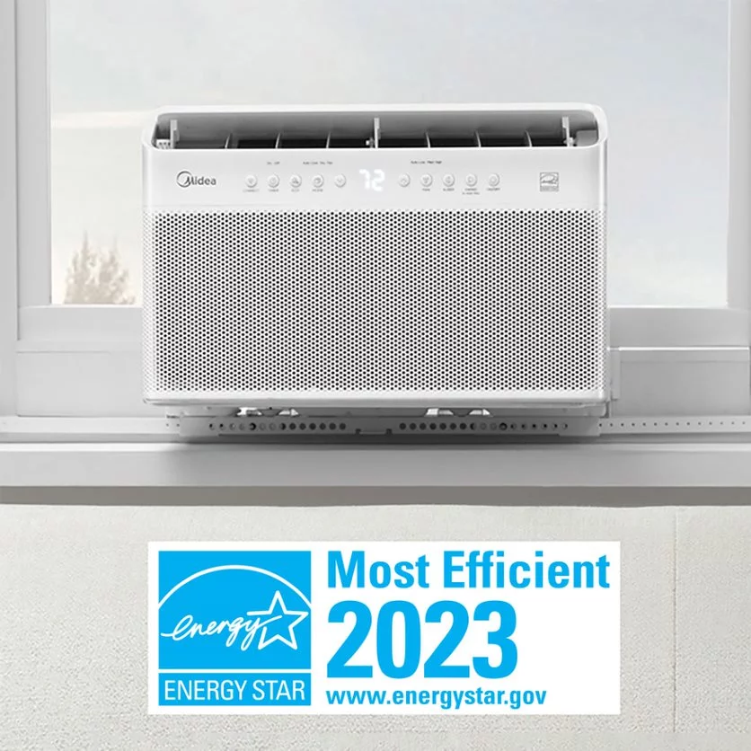 Midea 8,000 BTU Smart Inverter U-Shaped Window Air Conditioner, 35% Energy Savings, Extreme Quiet, Cools up to 350 Sq. ft., MAW08V1QWT