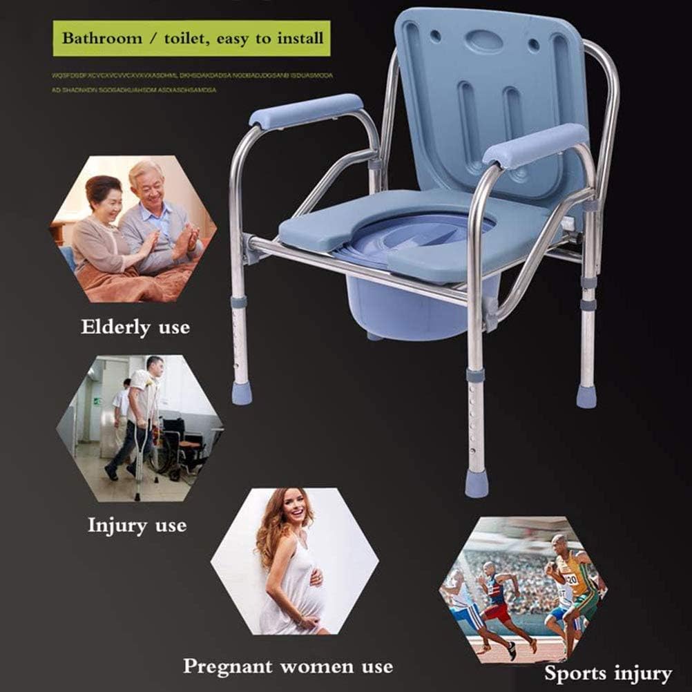 KOHARA Portable Bedside Commode Chair, Non Slip Mobile Toilet, Adjustable Height Elderly Toilet Chair, Extra Wide with Bucket Splash Guard, for Elderly Disabled Pregnant Women