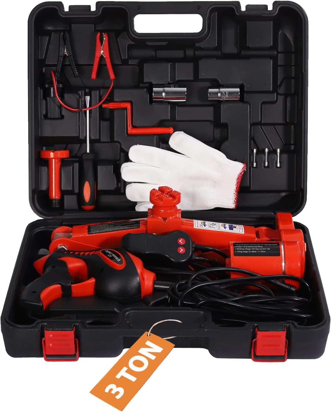 Electric Car Jack TYAYT 3 Ton 12V Car Scissor Jack for Car Sedan and SUV Portable Electric Jack for Tire Replacement