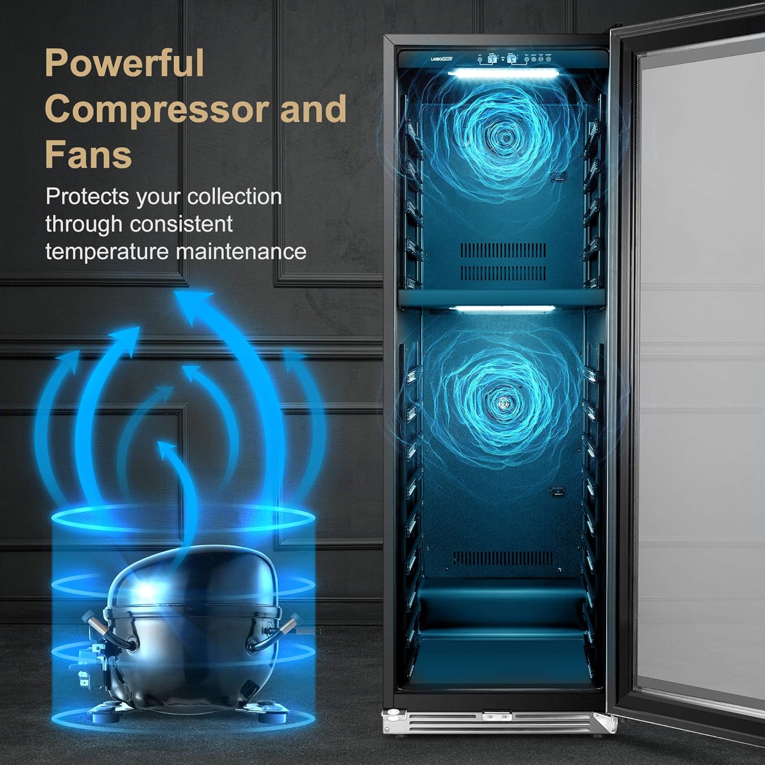 Wine Cooler Refrigerator 153 Bottle Built-in Dual Zone Wine Cooler, Seamless Stainless Steel Trimmed Door, 24 Inch