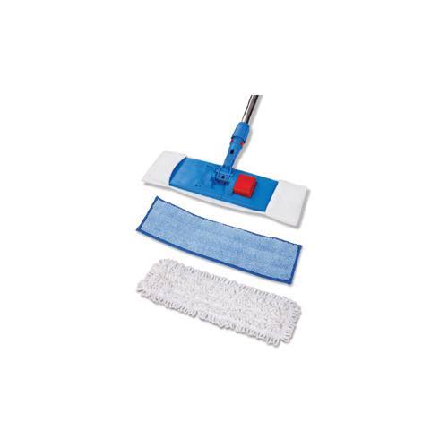 Contec - 2749 - Quicktask Flat Hinged One Piece Mop Head Frame and Handle, Stainless Steel