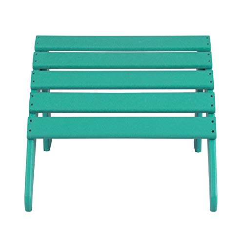 WO Home Furniture Adirondack Chair Outdoor Ottoman Set of 2 PCS Classic Patio Furniture (Teak)