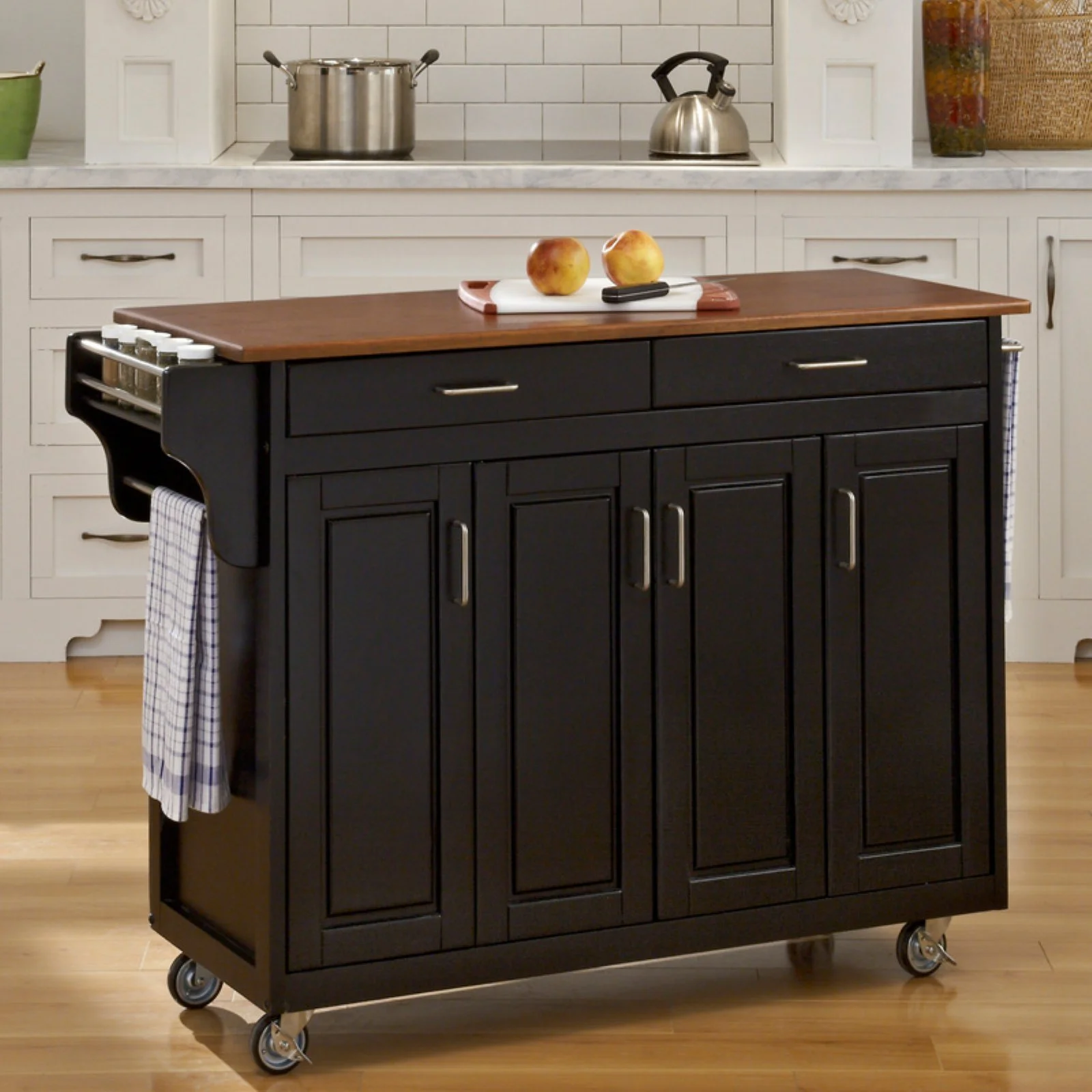 Homestyles Create-a-Cart Wood Rolling Kitchen Cart in Brown - Curated Treasures Market