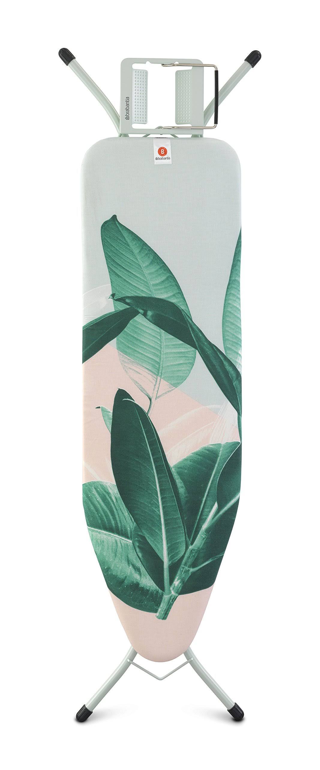 Brabantia Ironing Board B with Steam Iron Rest - Mint Frame, Tropical Leaves