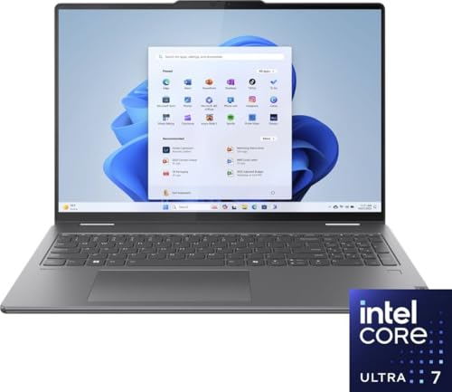 Lenovo Yoga 7 16 2-in-1 AI PC Laptop | 16" FHD+ IPS Touch (Glossy) | Intel 12-core Ultra 7 155U | 16GB DDR5 2TB SSD | Backlit Fingerprint Thunderbolt4 Win11Pro Grey + HDMI Cable