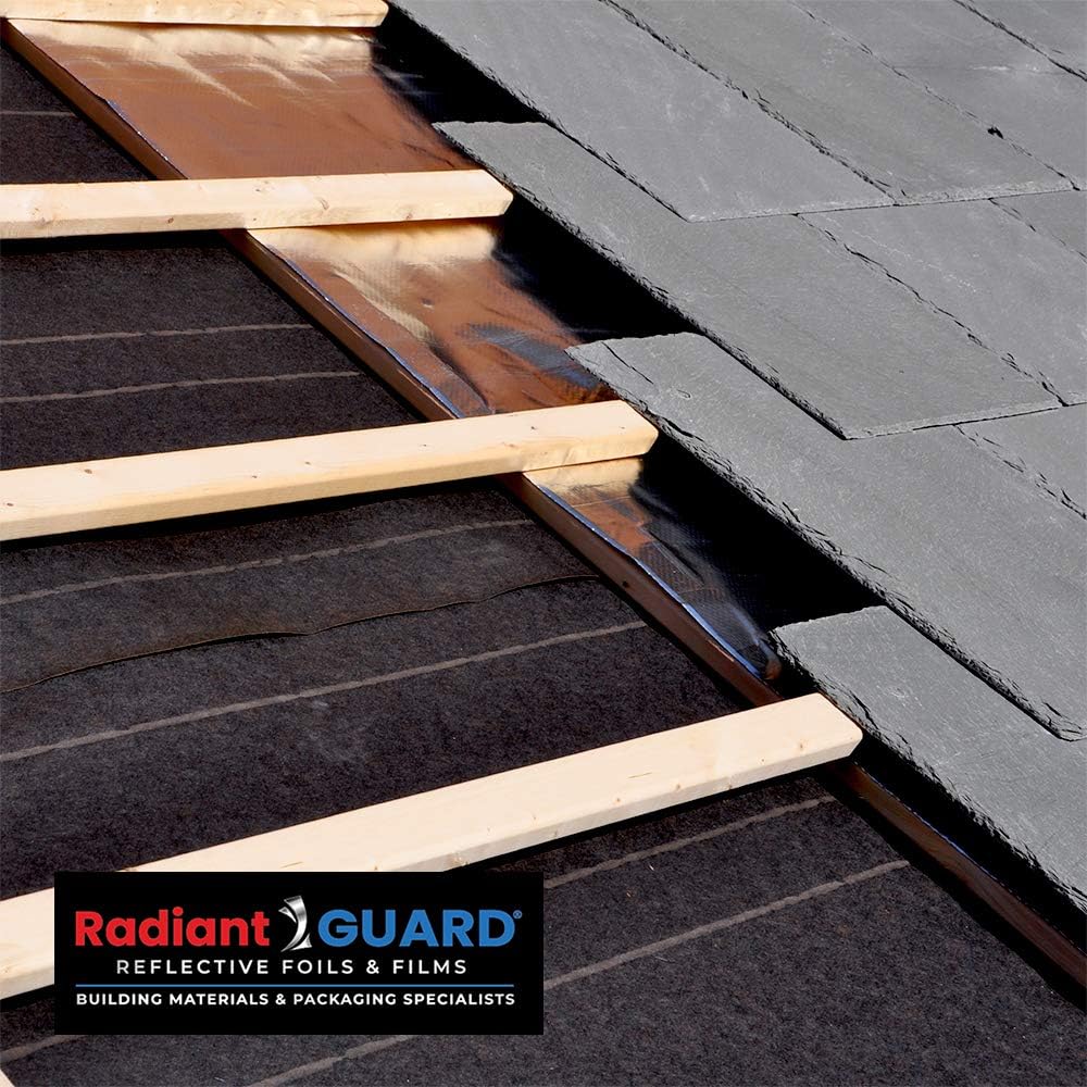 RadiantGUARD Xtreme Radiant Barrier Metalized INDUSTRIAL Grade 500 sq ft roll | 48-inch by 125-feet | X-500-B | Reflective Radiant Barrier Perforated Foil Attic Foil – Blocks 95% of Heat