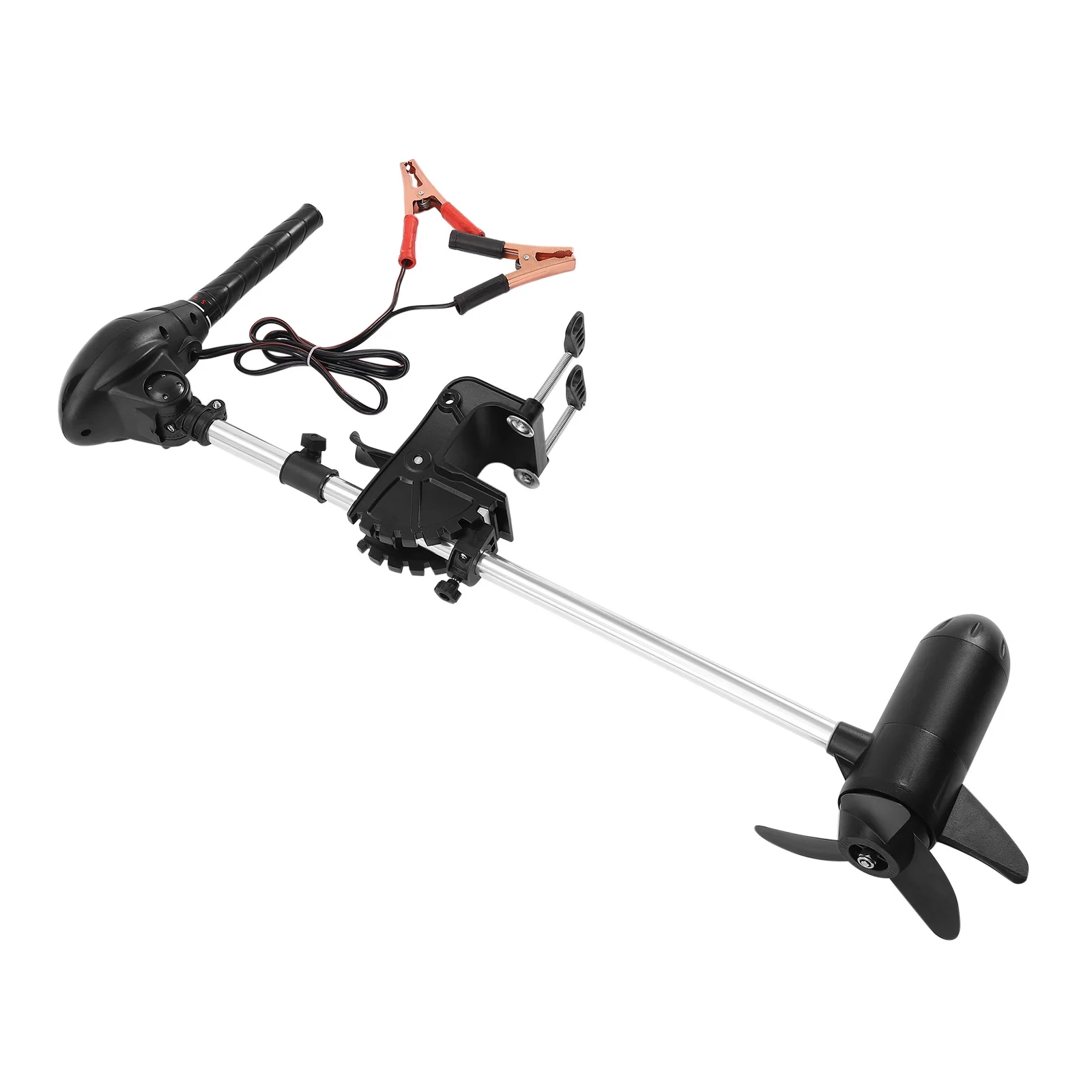 Miumaeov 12V 60lb Electric Trolling Motor with LED Battery Indicator Thrust Transom Mounted Saltwater 8-speed Control System