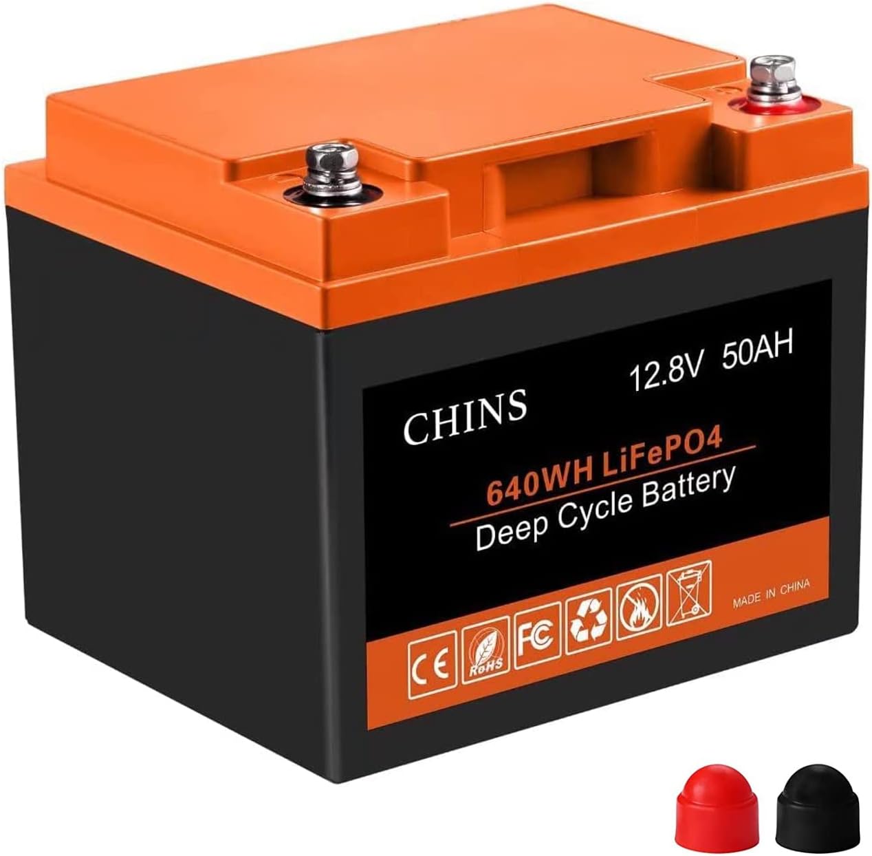 CHINS LiFePO4 Battery 12V 300Ah Lithium Battery - Built-in 200A BMS, Perfect for Replacing Most of Backup Power, Home Energy Storage and Off-Grid etc.