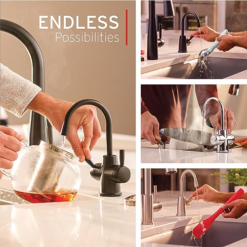 InSinkErator HOT250 Instant Hot Water Dispenser System, Single-Handle Faucet in Satin Nickel with 2/3-Gallon Stainless Steel Tank, H250SN-SS