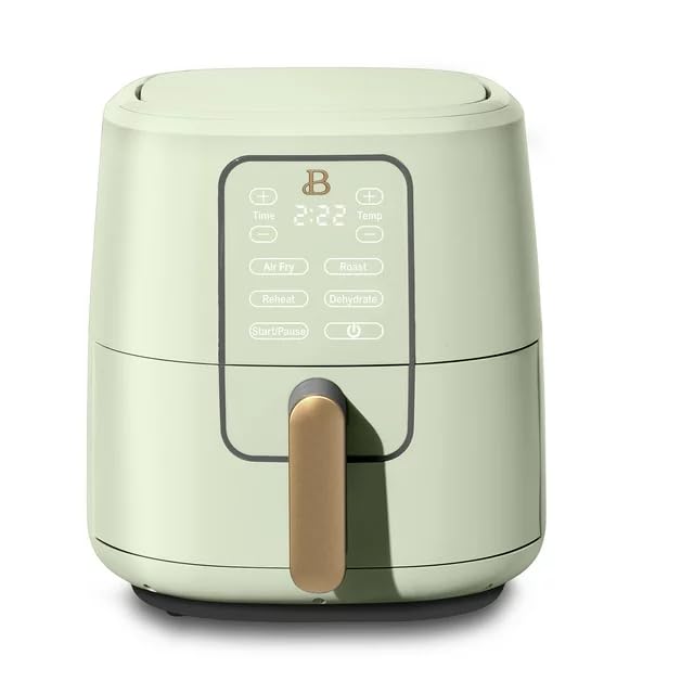 Beautiful 6 Qt Air Fryer with TurboCrisp Technology and Touch-Activated Display, 4 Preset Functions Air fry, Roast, Reheat & Dehydrate, White Icing by Drew Barrymore