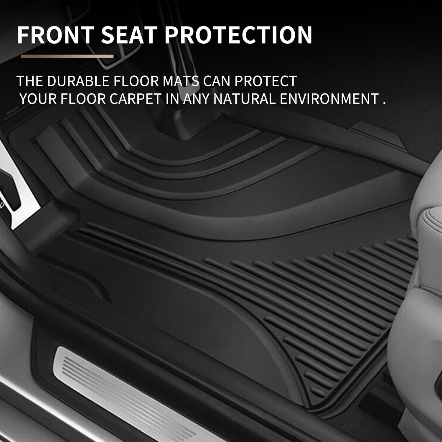 Floor Mats Custom Fit for Genesis GV80 7 Seats 2021-2024, Floor Liners Original for 1st & 2nd & 3rd Row Full Set Heavy Duty Non Slip Floor Liner All Weather Guard Floor Mat