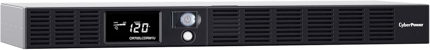 CyberPower OR500LCDRM1U Smart App LCD UPS, 500VA/300W, 6 Outlets, AVR, 1U Rackmount