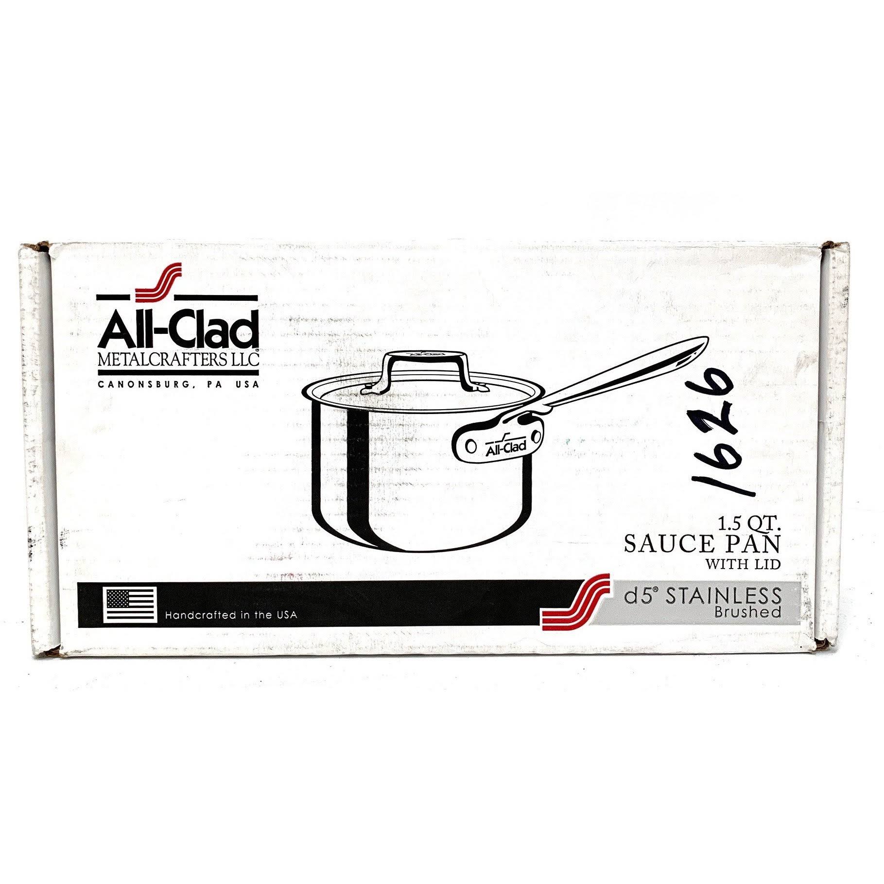 All Clad D5 Brushed Stainless 1.5 qt. Sauce Pan with Lid