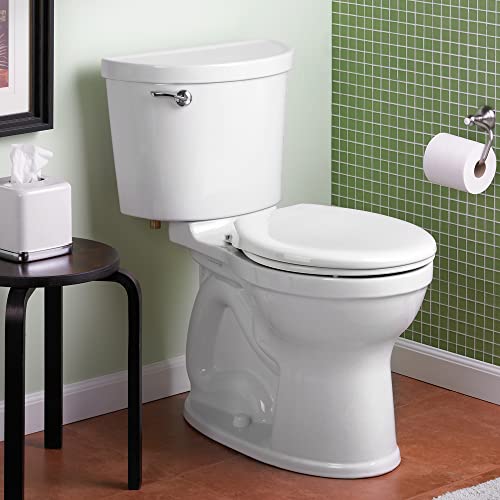 American Standard 610BA001.020 Champion PRO Two-Piece Toilet with Slow-Close Seat and Wax Ring, Round Front, Chair Height, White, 1.28 gpf