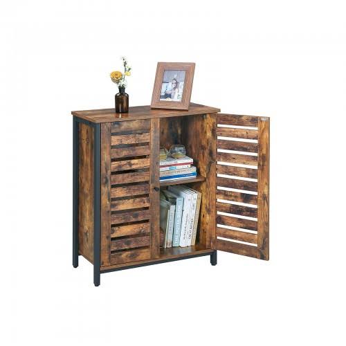 VASAGLE Industrial Double Louvered Doors Cabinet ULSC78BX