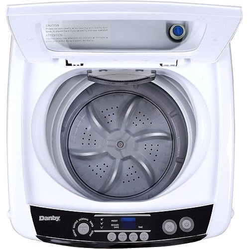 Danby Portable Top Load Washer for Apartments, Small Spaces, Dorms, Stainless Steel Drum and 4 Wash Cycles