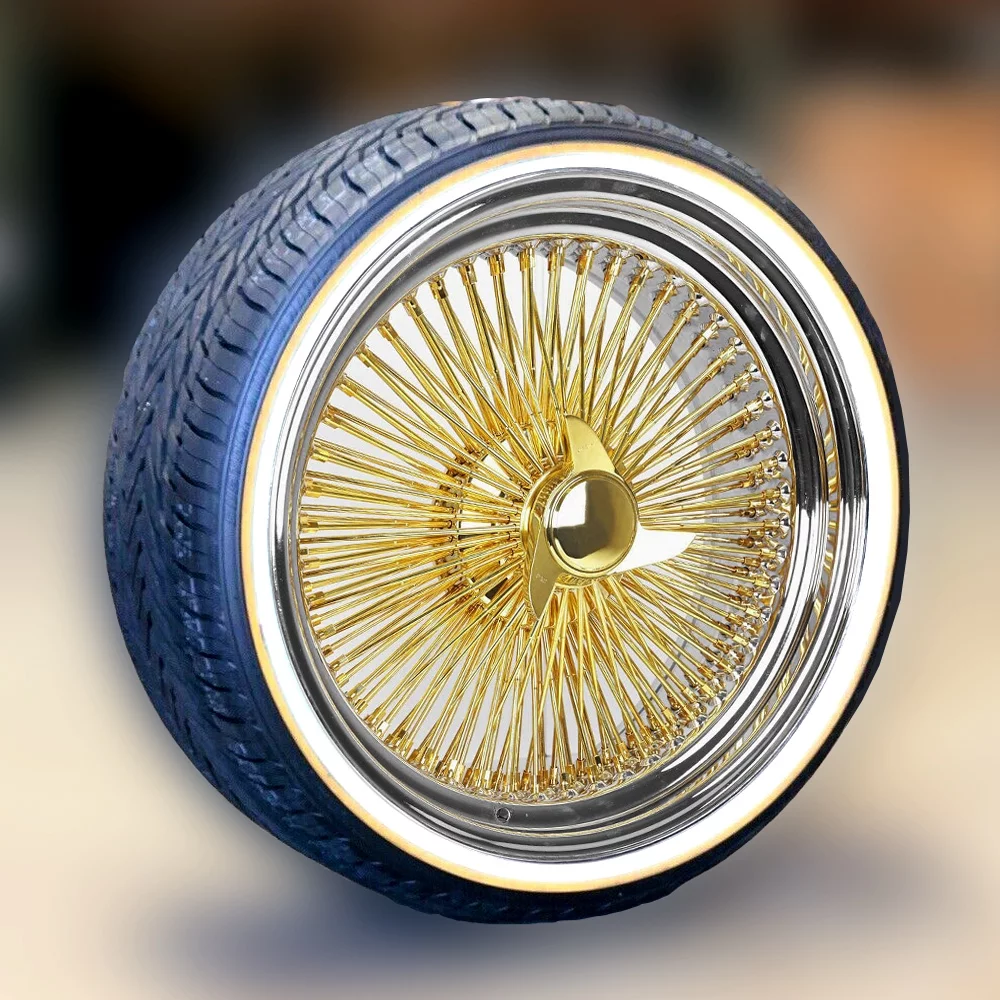 22X8 Standard Gold Center 150 Spoke + Vogue Tires A/S 265/35R22 - Single