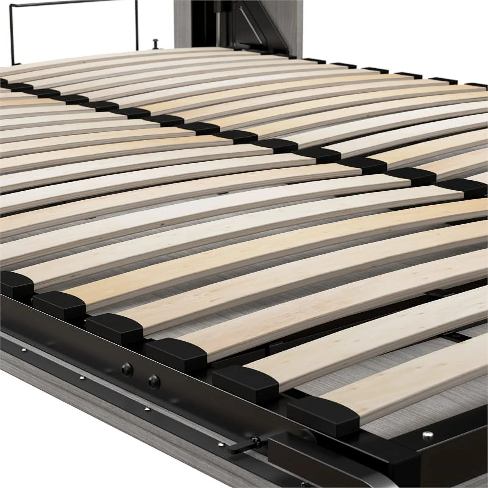 Bestar Versatile Engineered Wood Queen Murphy Bed and Organizer in Platinum Gray