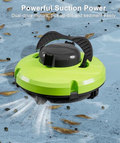 Cordless Pool Vacuum Cleaner for above Ground Pools, Robotic Pool Cleaner