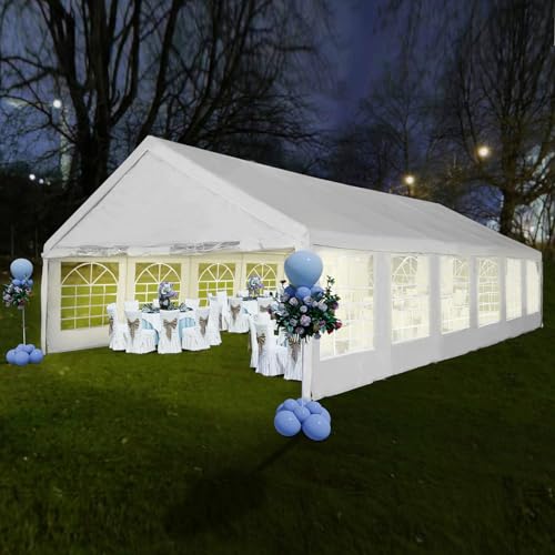 Party Tent 20x40Ft Heavy Duty Outdoor Canopy Tent Carport Gazebo Wedding Tent Carport Event Shelter Large Canopy Tent with Storage Bags