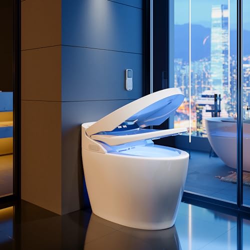 Homary Modern Smart Toilet, One-Piece 1.27 GPF Toilet Intelligent Elongated Bidet Toilet Auto Flush, Foot Sensor Operation, Heated Seat, Warm Water and Dry, Air Dryer, Digital Display