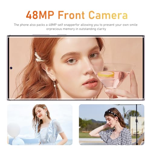 I24 Ultra 5G Unlocked Phones, Built in Pen, Smartphone Battery 6800mAh 6.8" HD Screen Unlocked Cell Phone, 6+256GB Android13 with 128G Memory Card, Face ID/Fingerprint Lock/GPS (Black)