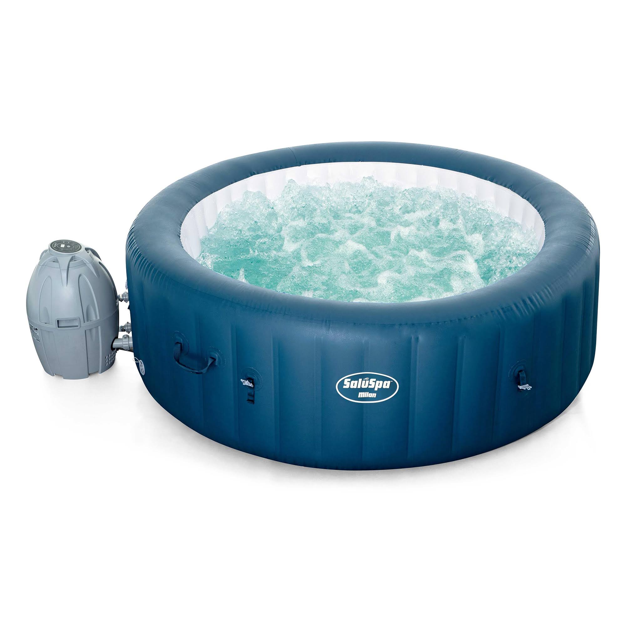 Bestway SaluSpa Milan Airjet Plus Portable Round Inflatable Hot Tub Spa, Blue