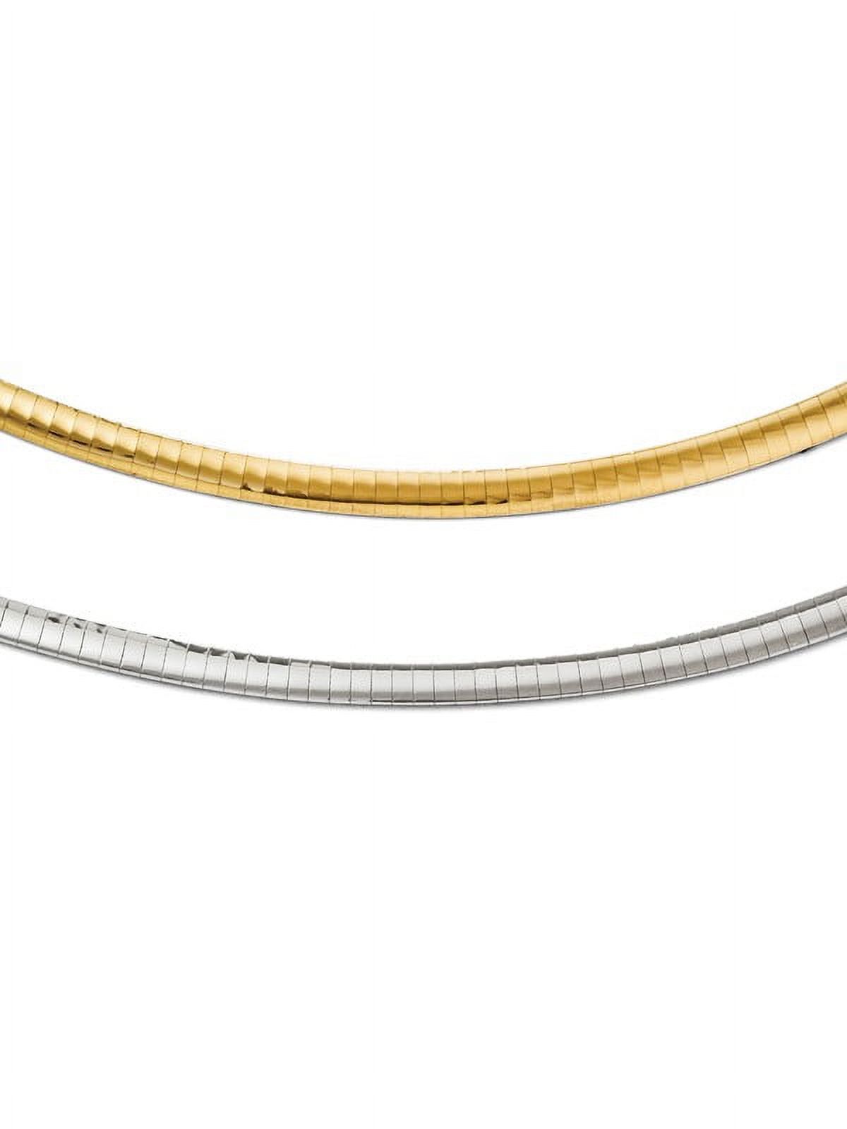 14k Multi-Tone Gold Lightweight Reversible Omega Chain Necklace