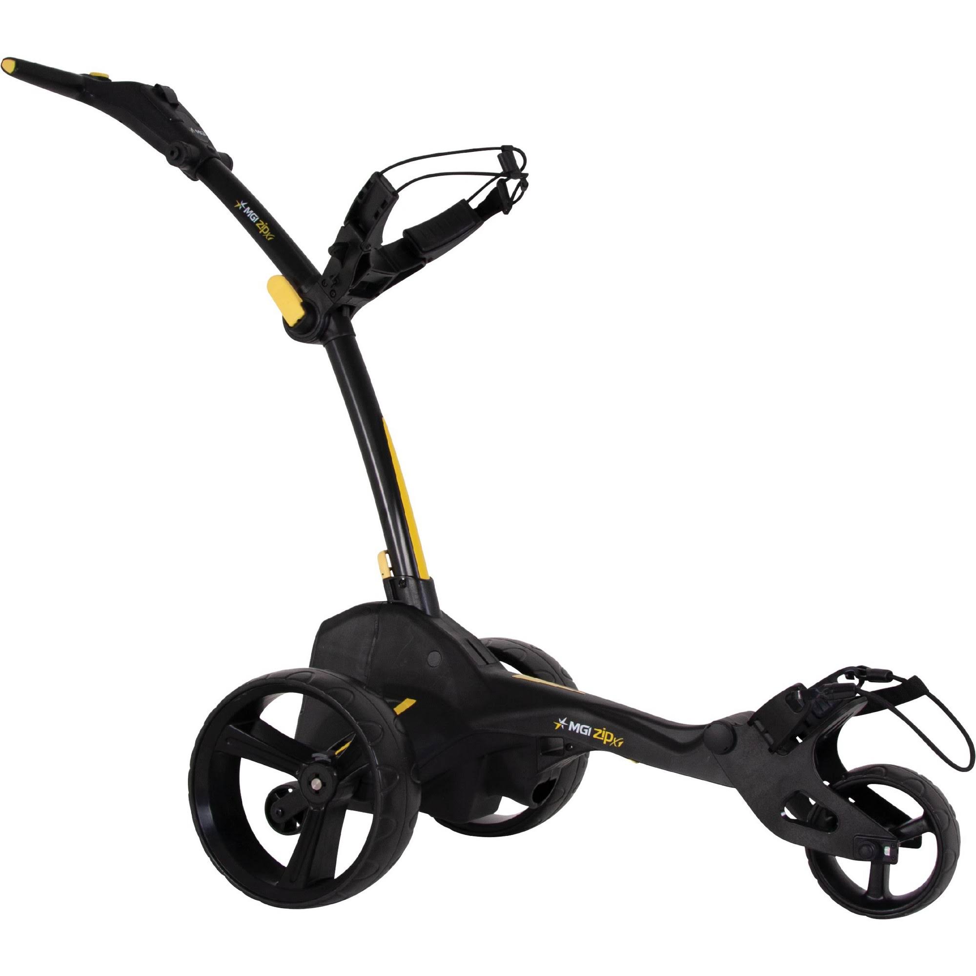 MGI Zip X1 Electric Golf Push Cart Swivel Wheel Caddie with Accessories, Black