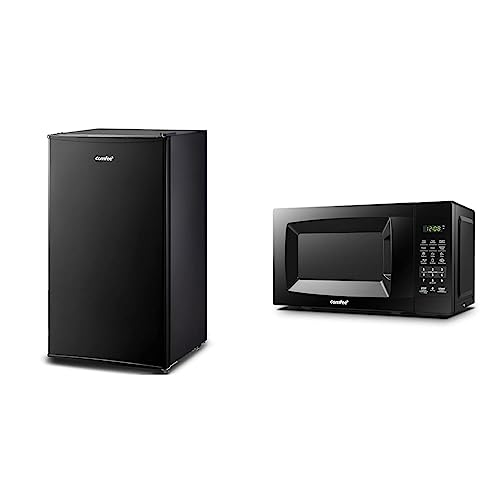 COMFEE' Compact Refrigerator Mini 3 Removal Glass Shelves, Energy Saving, Small Fridge for Bedroom Office Garage Dorm