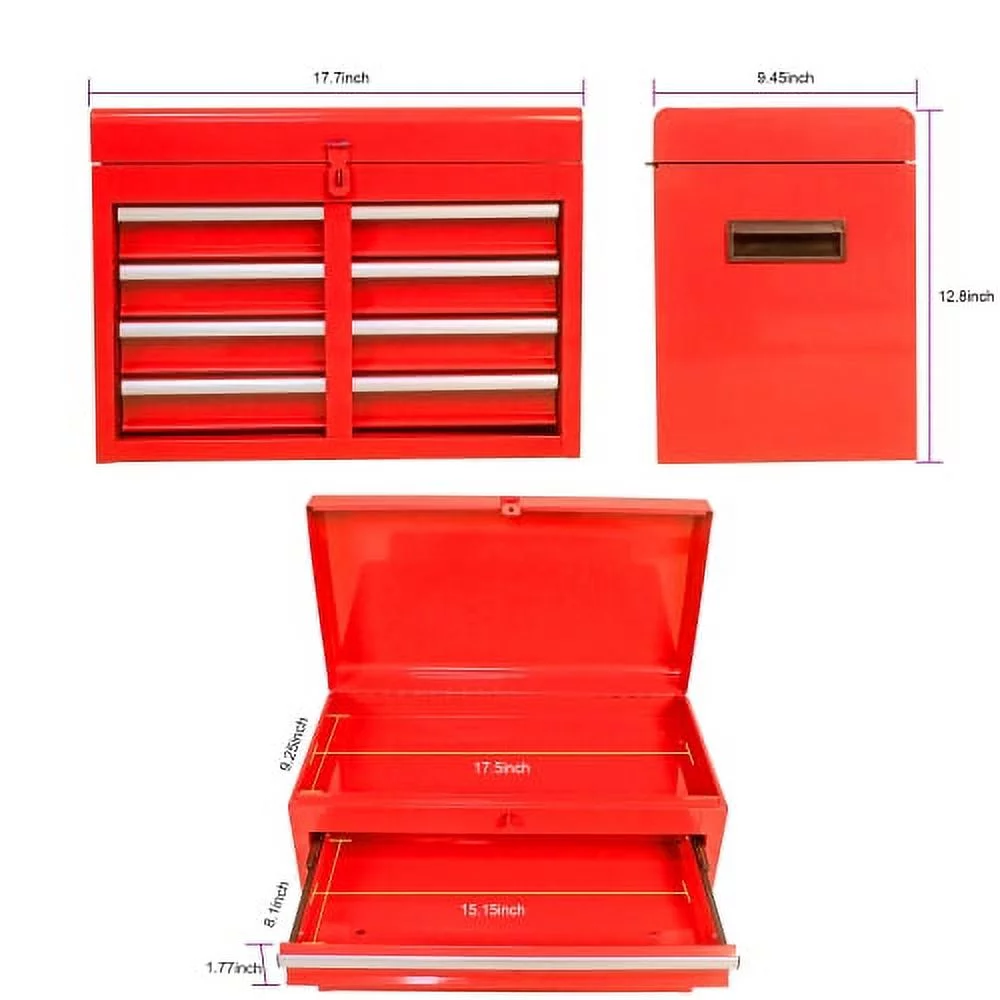 Rolling Tool Chest with Wheels and 8 Drawers, Detachable Large Toolbox Storage Cabinet with Lock,Locking Mechanic Tool Cart for Warehouse, Workshop,Garage,Blue