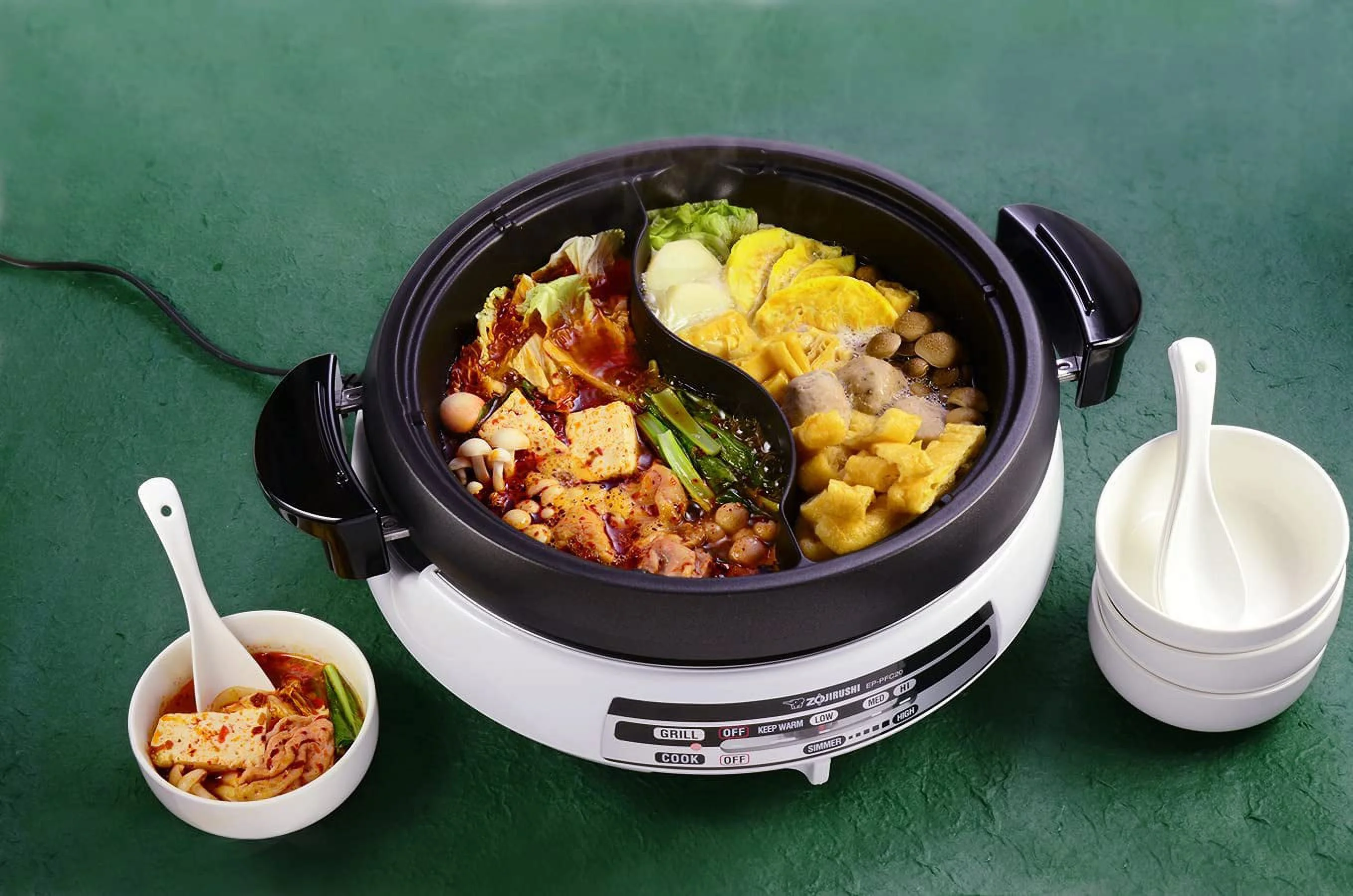 Zojirushi EP-PFC20HA  Gourmet d\u2019Expert® Electric Skillet for Yin Yang Hot Pot