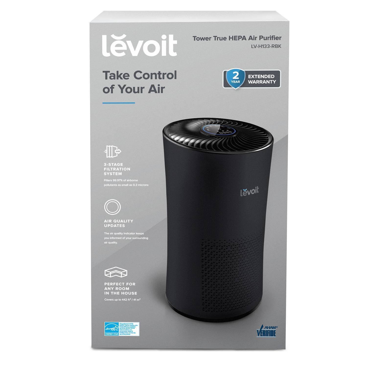 Levoit Tower True HEPA Air Purifier - Black