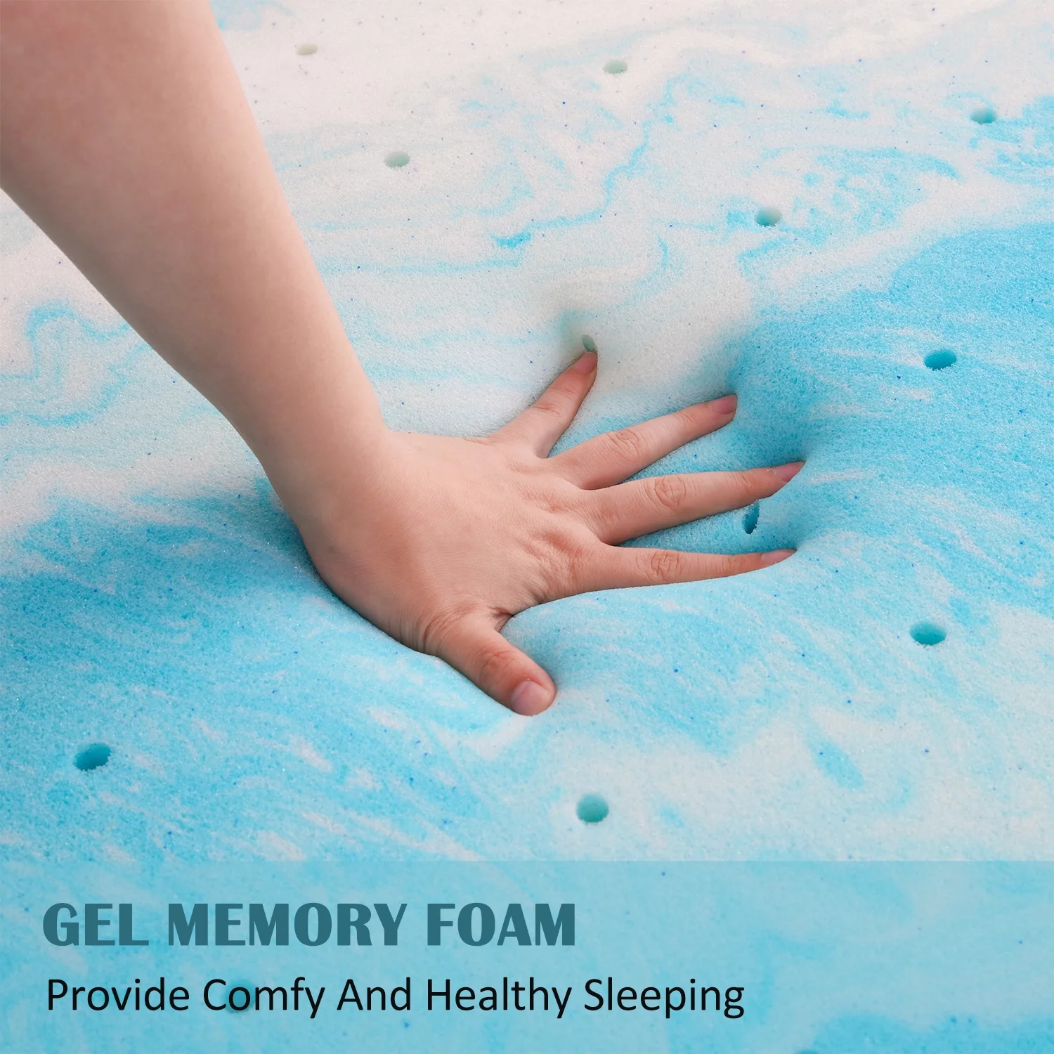 4''KING Memory Foam Mattress Topper, Cooling Gel Mattress Topper CertiPUR-US Certified