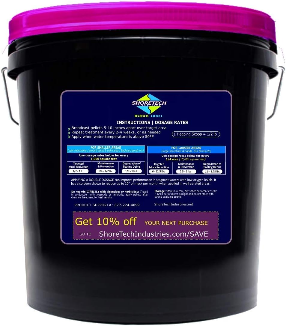 Black Label MUCK Pellets Commercial Grade Class-1 Bacteria Enzymes Probiotics Bio-Vitamins (10 lb)