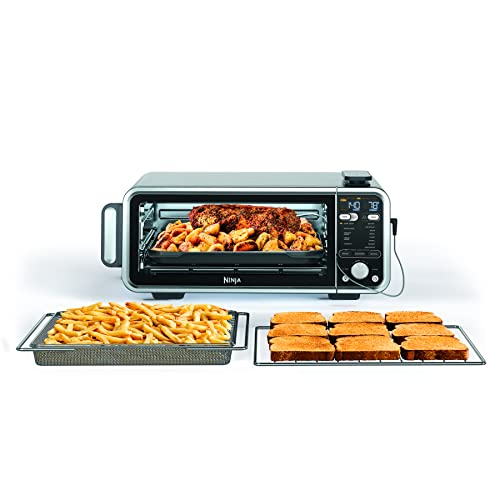Ninja Foodi Smart 13-in-1 Dual Heat Air Fry Countertop Oven, Dehydrate, Reheat, Smart Thermometer (Renewed)