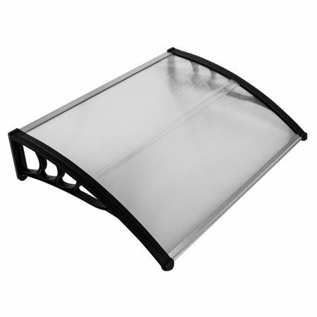 39.37 inch x 31.5 inch Overhead Door Window Outdoor Awning Door Canopy Patio Cover Modern Polycarbonate Rain Snow Protection (Wh