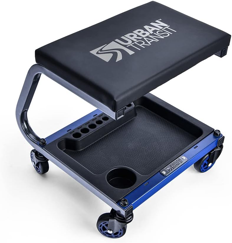 Urban Transit Fastback Shop Stool 350 lbs. Capacity for Professional Mechanic, Car Enthusiast, or DIY Home Projects. Pack of 2