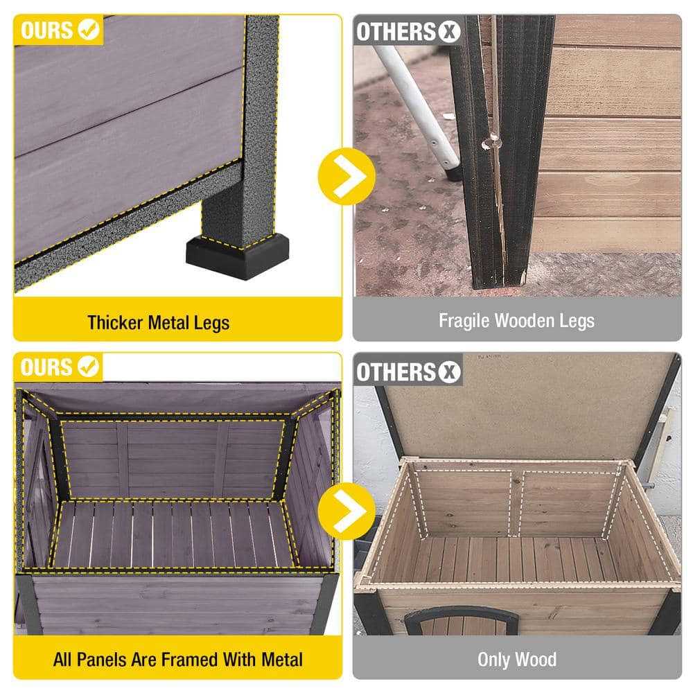 Aivituvin Outdoor Dog House with Porch Strong Iron Frame - Pet Supplies online store