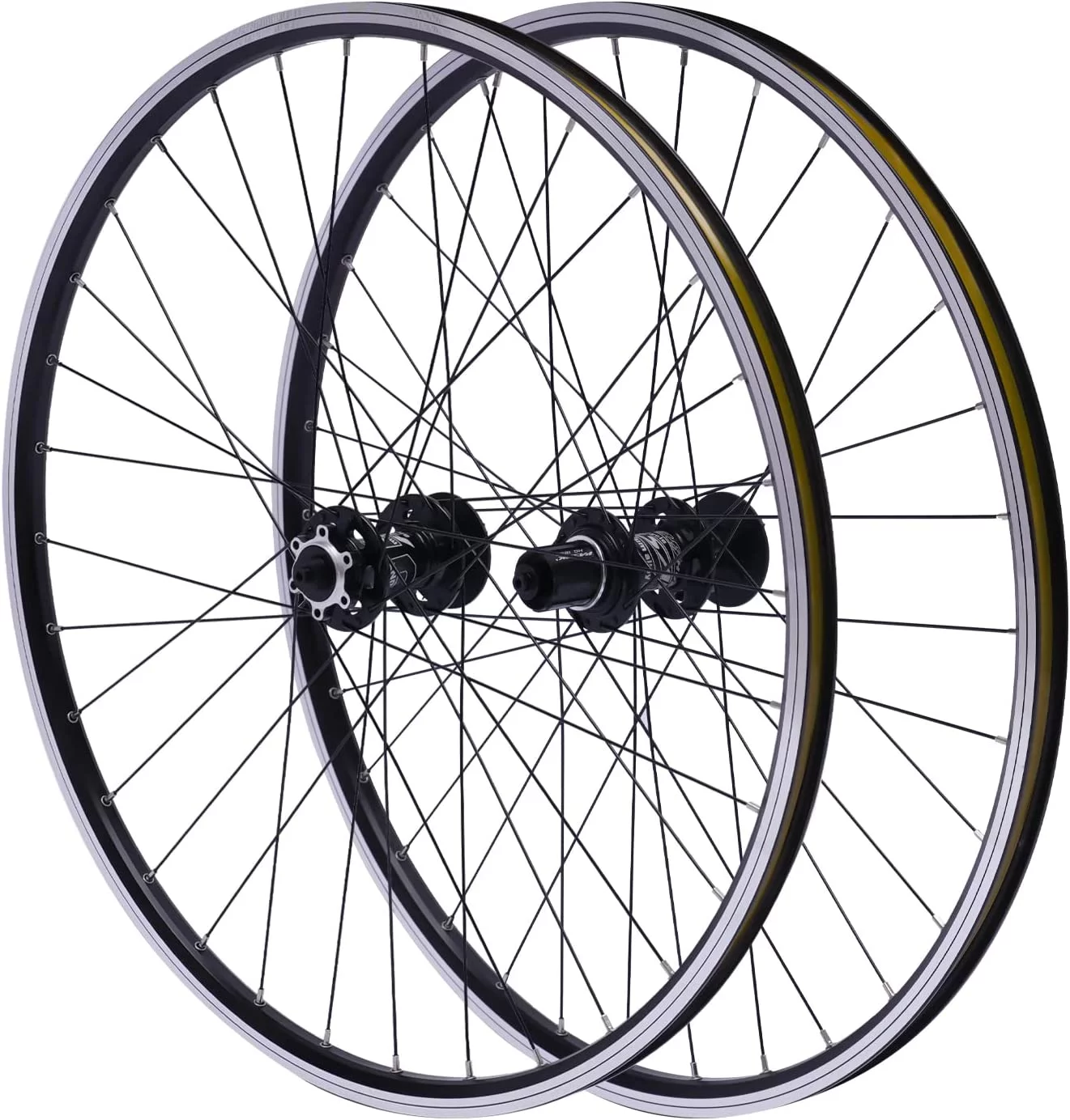 Mountain Bike Wheel Set, 27.5" Aluminum Alloy Mountain Bike Rim Disc Brake,Quick Release MTB Front Rear Black Wheelset Black Hub 441lbs Load - Curated Treasures Market