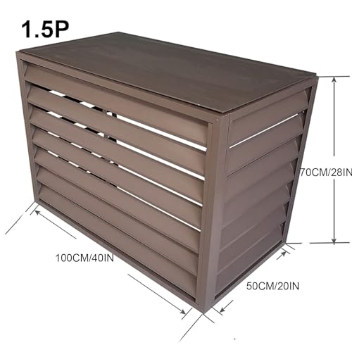 Tqertrtfxalouver grille dust cover,Mini Split Air Conditioner Cover for Outside Units,Aluminum Air Conditioner and Heat Pump Cover,Shelf Plant Stand,Outdoor AC Unit Cover,Noise Reduction,suitable for