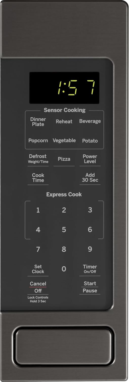 GE JES1657BMTS Microwave Oven, Black Stainless Steel, 13.625 in