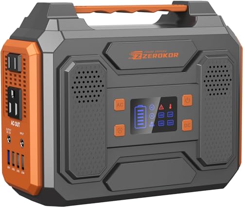 Portable Power Station,ZeroKor Outdoor Generator with DC AC Outlet for Home Use Camping RV Travel