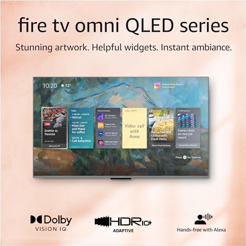 Amazon Fire TV 55" Omni QLED Series 4K UHD smart TV, Dolby Vision IQ, Fire TV Ambient Experience, local dimming, hands-free with Alexa