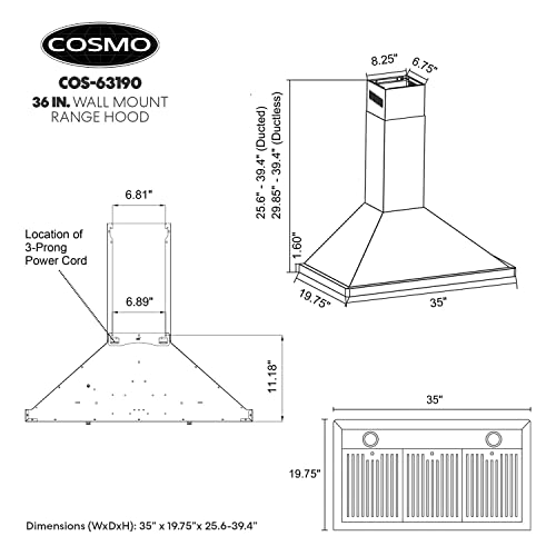 COSMO Wall Mount Range Hood